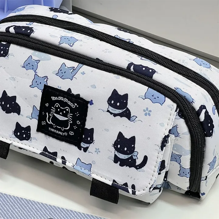DUJU%20utensils%20storage%20student%20box%20office%20bag%20pencil%20case%20three-layer%20kawaii%20snow%20cat%20large%20capacity%20pencil%20case%20clip%20stationery%20school%20-%20Image%202