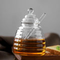 1Set Glass Honeycomb Tank Honey Storage Container With Dipper And Lid Honey Bottle For Home Wedding Party Kitchen Tools. 