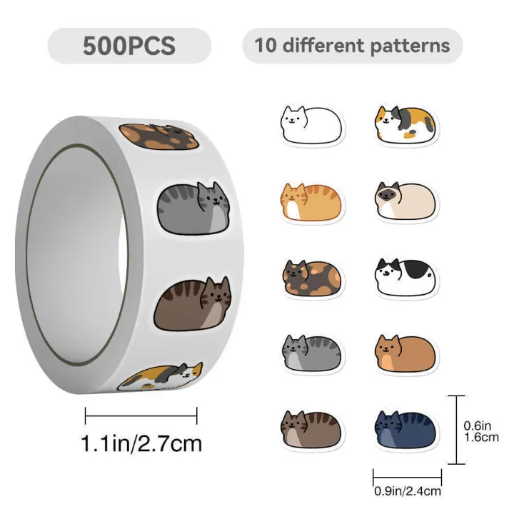 500%20Sheets/Cartoon%20Cat%20Toto%20Curly%20Diary%20Book%20Phone%20Case%20Planner%20Notebook%20Laptop%20Decoration%20Stickers%20-%20Image%205