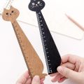 New Cute Kitten Straight Ruler Wooden Scale Ruler Student Drafting Ruler Measuring Tools Kids DIY Scrapbooking Art Drawing Ruler. 
