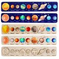 1pcs Wooden Solar System Jigsaw Planets Cognition Panel Matching Puzzle Toy For Kids Educational Game Early Learning Toys. 