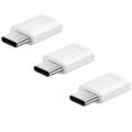 3pcs Micro USB to Type-C Adapter - White. 