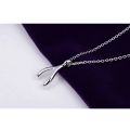 Poputton Fashion Kpop Wishbone Pendant Necklace Women Dogeared Wish Silver Plated Chain Necklace Collier Femme 2023 Jewelry. 
