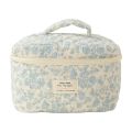 Portable Floral Graphic Cotton Quilted Makeup Bag Large Striped Polka Dots Travel Makeup Bag Graffiti Cute Organizer Women Girls. 