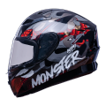 KPI Monster Full Face Helmet | KPI Multicolor Thermoplastic Full Helmet | Protective Wear For Riders | Multicolor Full Face Helmet. 