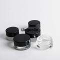 Linguolin 2025 3g 5gTransparent mini glass cream bottle cosmetic clear sample travel filled container with black lid. 