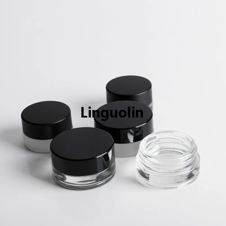 Linguolin%202025%203g%205gTransparent%20mini%20glass%20cream%20bottle%20cosmetic%20clear%20sample%20travel%20filled%20container%20with%20black%20lid%20-%20Image%203
