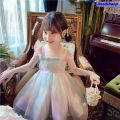 NEW Anedshaop Portable New Summer Cute Girls Princess Dress Gradient Rainbow Butterfly Decoration Mesh Dress For Girls Kids Party Prom Gown Clothes. 