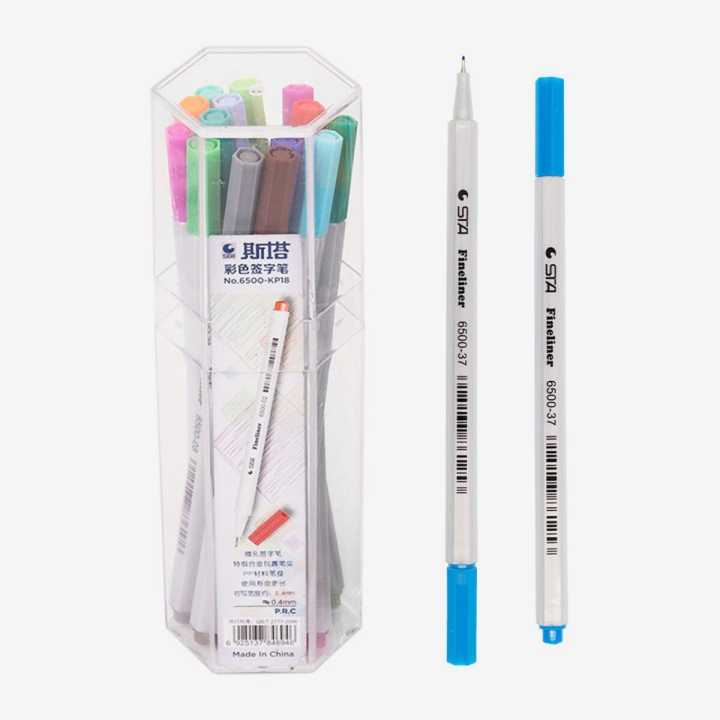 STA Multicolor Fineliner Pens 18 Brilliant