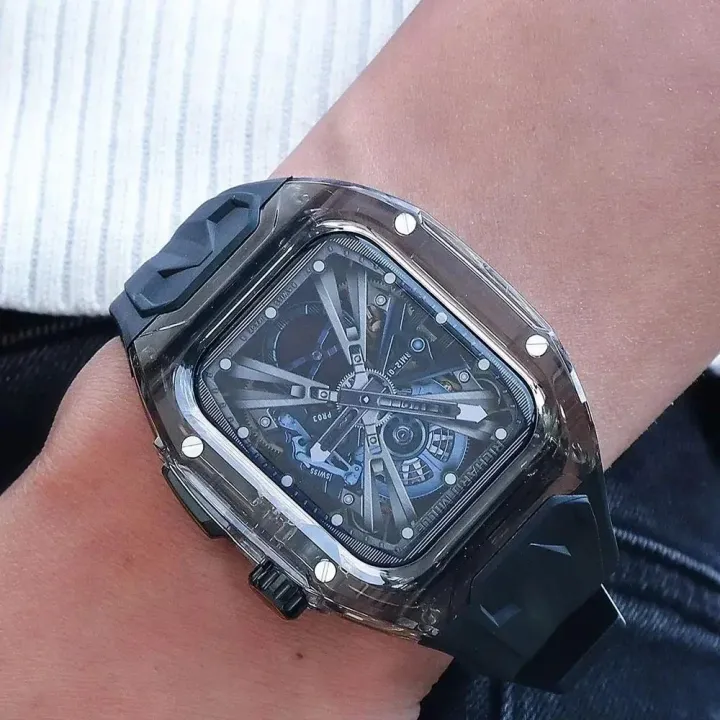 Linman%20BellezaWe%20New%20style%20Modified%20SE4540mm%20Kit%20Modified%20789%20for%20Apple%20High%20Quality%20Watch%2045mm%2041mm%20Strap%20Clear%20IWatch%20Series%20446%20Rubber%20Strap%20Module%20-%20Image%203