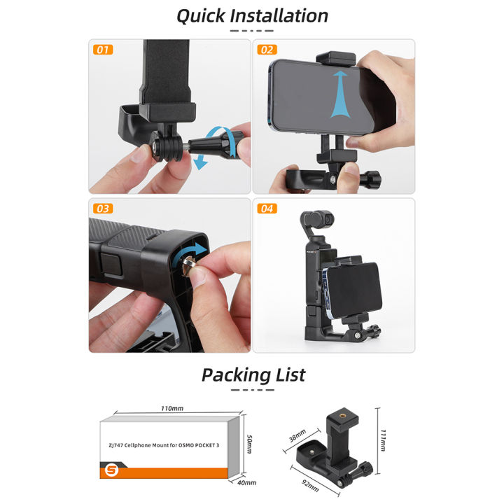 Tookss%20Mobile%20Phone%20Mount%20ABS%20Action%20Camera%20Front%20Extension%20Mount%20Adapter%20Part%20Compatible%C2%A0for%20OSMO%20Pocket%203%20Camera%20-%20Image%207