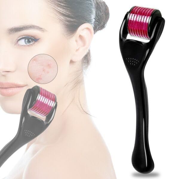 Derma roller 0.50 mm With 540 Needles | Promotes Beard Growth, Hair Regrowth & Reduces Acne Scars | Skin Care Men and Women