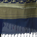 Blue Banarasi Flower Print Shawl For Women. 
