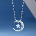 Aurora Premium Galaxy Moon Necklace  For women. 