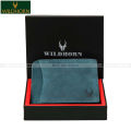 WildHorn Nepal® RFID Protected 100% Men Leather Wallet (Blue Hunter). 