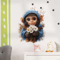 Cartoon Animal Little Monkey Toilet Seat Cover Decorative Plant Flower Bathroom Window Decoration Sticker 33481. 