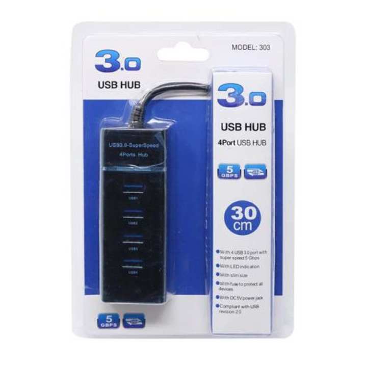 4 Port USB 3.0 Multi High Speed HUB Splitter Expansion