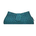 Clutch/ Women Wallet Hand Block Print Sea Green and Blue. 