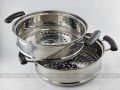 Stainless Steel  Momo Steamer/Food Steamer  With Glass Top Lid -Export Quality - 26 Cm. 