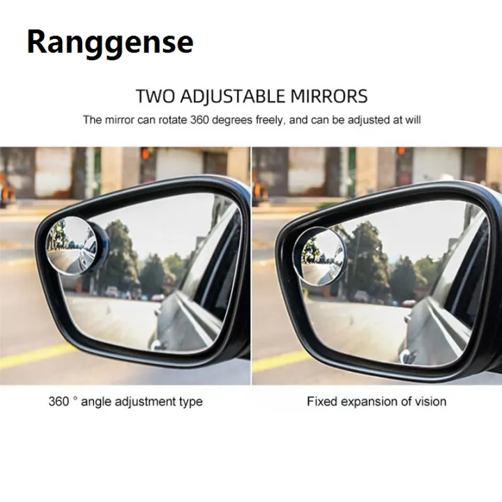 Ranggense%20Luxury%202Pcs%20Round%20Frame%20Convex%20Blind%20Spot%20Mirror%20Safety%20Driving%20Wide%20Angle%20360%20Degree%20Adjustable%20Clear%20Rearview%20Mirror%20-%20Image%205