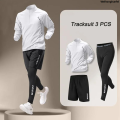 WeihonghunfeiFifty percent discount Sport 1-5 PCS Sets Workout Men's Quick Dry Jacket Suit Fitness Running Sets Sports Jogging Pants Workout Sportswear Track Suit. 