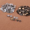 25pcs silver + 25 pcs bronze 10mm Snap Button Metal + tool set for leather handbags. 