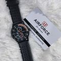 Airforce Leather Belt Men's Watch With Meter Reading Design. 