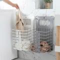 Wall Mounted Foldable Storage Dirty Clothes Basket Household Bathroom Washing Machine Hole Free Finishing Laundry Basket. 