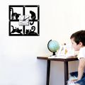3D Digital Wall Clock Cat Mirror Non Ticking Silent Battery Clocks. 