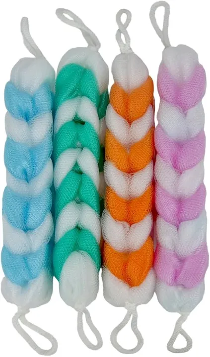 Bath%20Shower%20Loofah%20Sponge%20Pouf%20Set%20%7C%20Body%20Scrubber%20Mesh%20Sponge%20for%20Gentle%20Exfoliation%20%7C%20Soft%20Skin%20Bath%20Sponge%2040g%20%7C%20Multi%20Color%204%20Pieces%20-%20Image%203