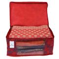 Multipurpose Saree Covers With Zip - Pack of 3 | For Clothes Storage | Packing Covers For Wedding | (RED). 