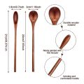 NAMUNY 6 PCS 5.3 Inch Natural Soup Spoons Bamboo Wood Spoon & 6 Pcs Wooden Coffee Spoon Long Handle Wooden Mixing Spoon. 