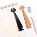 New Cute Kitten Straight Ruler Wooden Scale Ruler Student Drafting Ruler Measuring Tools Kids DIY Scrapbooking Art Drawing Ruler. 