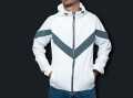 Unisex Summer Stretchable Wrinkle Grey Matching Single Layer Windcheater. 
