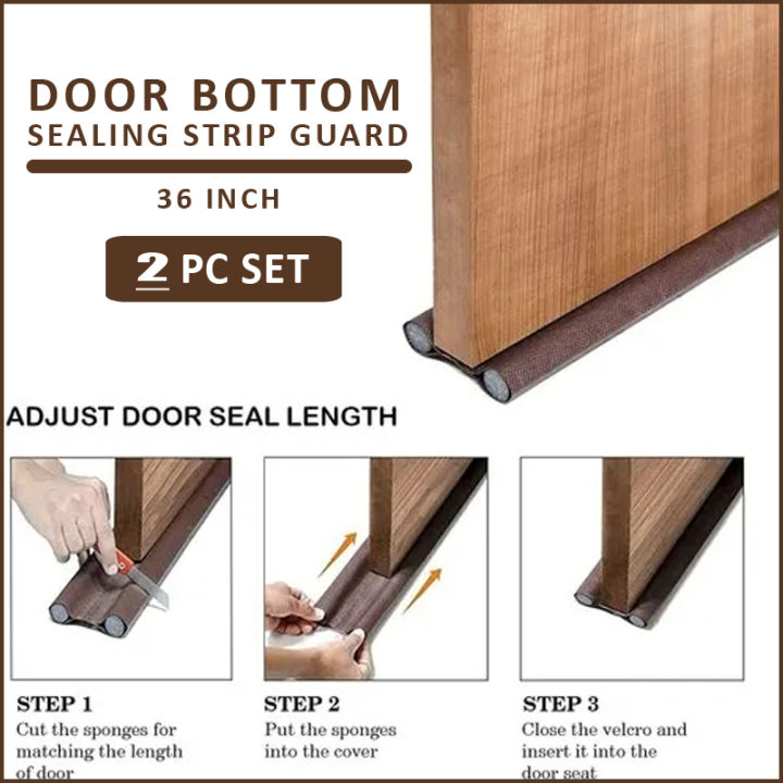 2 pc Door Bottom Sealing Strip Guard for Home and Office