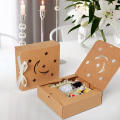 Square Packaging Boxes Bow Candy Box Solid Color Flip Cover Gift Box for Festival Celebration Mubarak. 