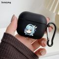 Sutuiying Genshin Impact Anime Cartoon With Hook Case For AirPods 2 3 1 Cases For Apple AirPods Pro 2 Coque Black TPU Soft Earphone Cover. 