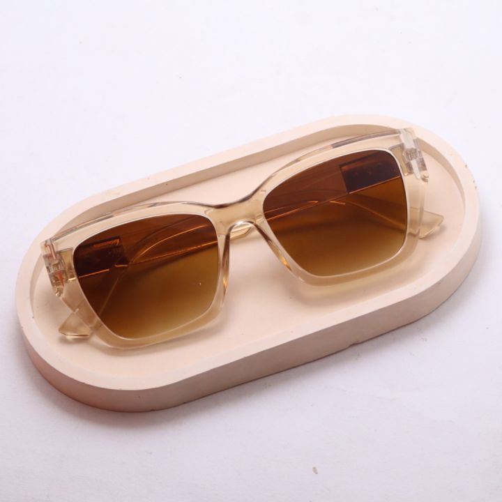 Peach Square Design Side Golden Sunglasses For Women