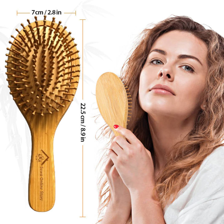 Natural%20Eco-friendly%20Hair%20Brush%20With%20Bamboo%20Bristles,%20Massages%20Scalp%20Anti-Static%20Hair%20Detangle%20(Oval)%20-%20Image%209