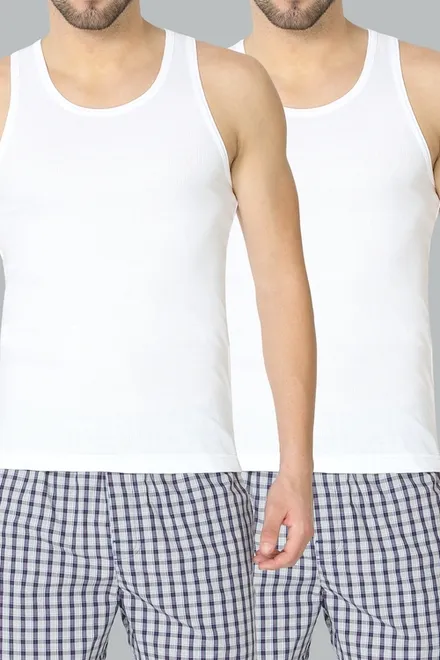 (Pack%20of%202)%20Van%20Heusen%20Men%20White%20Ribbed%20Vests%20Sando%2010073%20-%20Image%202