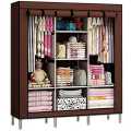 Portable Foldable Fabric Wardrobe Closet Storage Organizer For Clothes Rack (Color May Vary) - Storage Rack |. 
