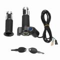 Durable 12-84V E-Bike Throttle Grip Set Digital Display Twist Handlebar LED Voltage Display Throttle Long Cable with Key Lock Throttle with Digital Display and Lock for Electric Scooter,Electric Bicycle,Motorbike. 