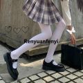 Renyuan White Tights 2021 Lolita School Girl Warm Velvet Stockings Adorable Fashion Kawaii Student Cosplay Thigh High Pantyhose Party Club Wear. 