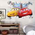Discounts 3D Brokenwall Lightning McQueen Cartoom Cars Wall Decor Decals For Boy Bedroom Kid Room Wallpaper Poster Mural Wall Stickers. 