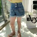 Douyin Kids Denim Shorts 2023 Summer New Korean Denim High Waist Hot Pants for Girls 23216. 