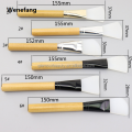 Wenefang Single Eco vegan flat makeup brush bamboo handle wood handle silicon facial mask brush for mask bowl set. 