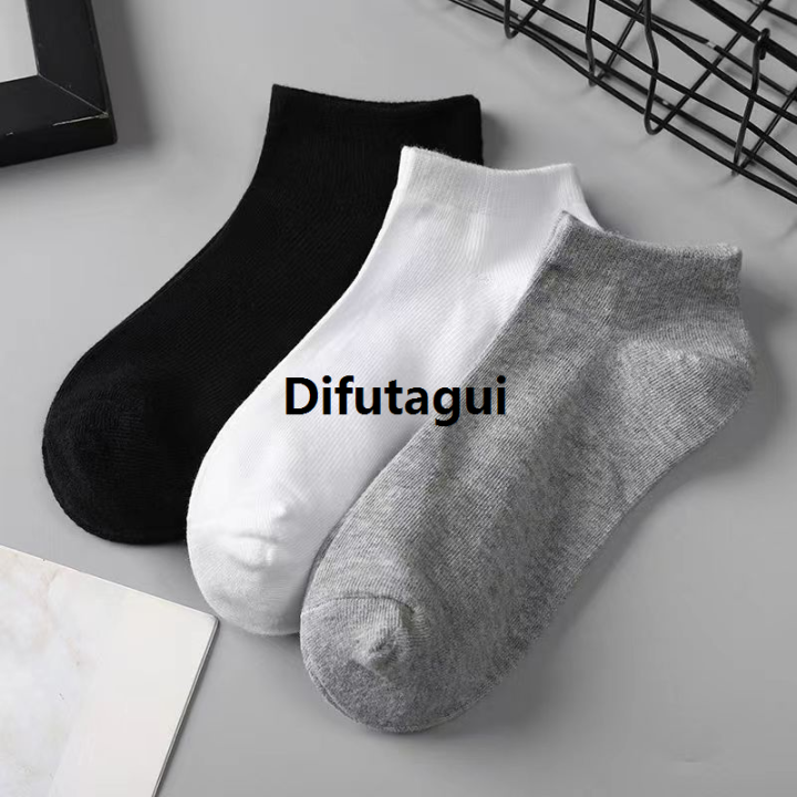 Difutagui%205%20Pairs%20Unisex%20Socks%20Low%20Cut%20Breathable%20Business%20Boat%20Sock%20Solid%20Hot%20Selling%20Color%20Comfortable%20Ankle%20Casual%20White%20Black%20Men%20Business%20-%20Image%204
