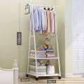 Triangle Simple Clothes Hanger Stand Storage Rack Coat Rack With Wheels. 