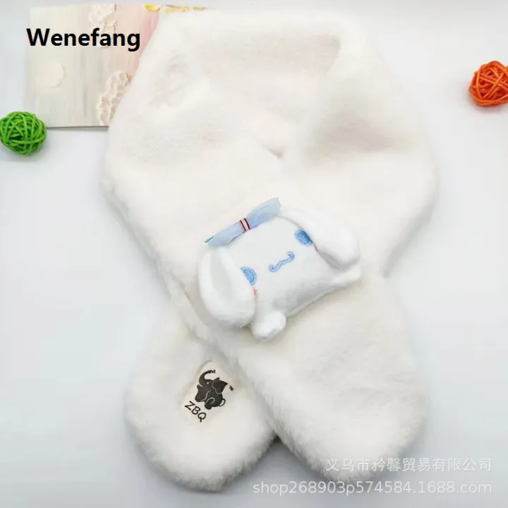 Wenefang%20Sanrio%20Plush%20Scarf%20Kuromi%20Melody%20Children's%20Winter%20Plush%20Scarf%20%E3%80%902025%20Version%E3%80%91%20Cinnamoroll%20Pochacco%20Imitation%20Rabbit%20Fur%20Baby%20Neck%20Thickened%20-%20Image%207