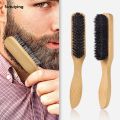Sutuiying Professional Boar Bristle Bamboo Men's Beard Styling Brush Barber Original Comb Beard Brush Soft Hair Cleaning Brush Broken Hair Beard. 